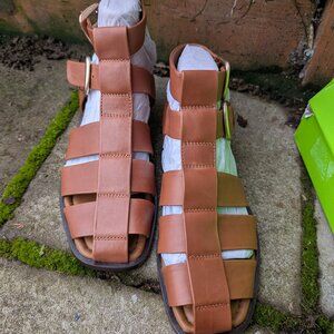 Sam Endelman NEW leather fisherman sandal with multi buckles sz 8. NO BOX!